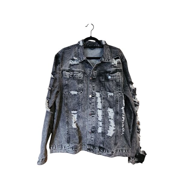 Manfinity  Distressed Denim Jean Jacket Mens Size XL - Picture 1 of 4